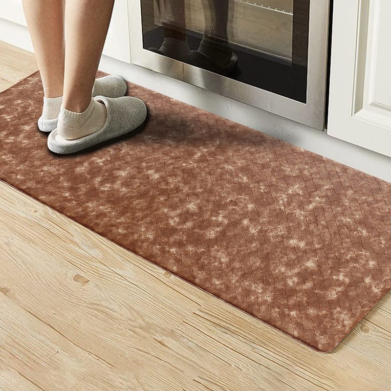 J&V TEXTILES Chess Embossed Anti-Fatigue Kitchen Floor Mat, 1 of 4