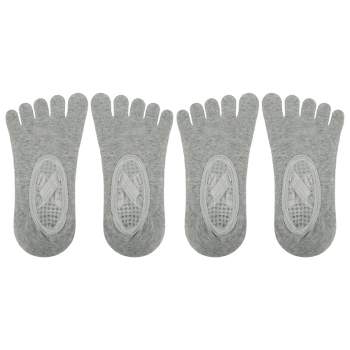 Unique Bargains Non-slip Yoga Socks Five Toe Socks Pilates Barre Ballet  Socks For Women With Grips Gray 2 Pair : Target