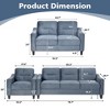 3Pcs Couch Comfortable Sectional Couches set - 2 of 4