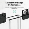 Gulches 56in to 60in W x 72in H Double Sliding Semi frameless Shower Door Matte Black Finish with Clear Glass Twin Rollers Water Strips 1 Pc - 3 of 4
