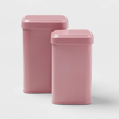 2pk Storage Tins Coral Dream - Room Essentials™