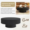 32"W Modern Round Coffee Table Cocktail Table Accent Table Drum End Table Minimalist Fluted Center Table, Easy Assembly, Black/White-ModernLuxe - 3 of 4