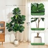 Garvee 4/5/6/7FT Fiddle Leaf Fig Tree Artificial with Leaves - Realistic Faux Ficus Lyrata Trees in Grey Planter Pot, Indoor Fake Floor Plants - 4 of 4