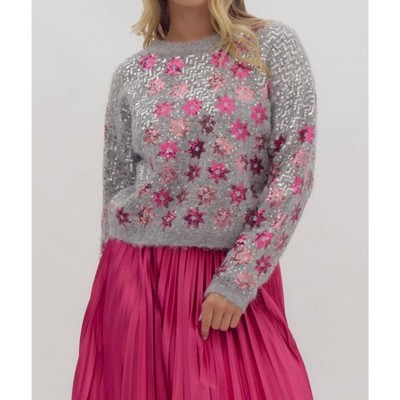 Women's STAR SEQUIN SWEATER - entro