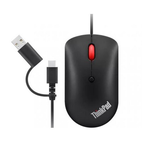 Lenovo Thinkpad Usb-c Wired Compact Mouse Optical Sensor - Cable Connectivity - 2400 Dpi - Scroll Wheel - 4 Button(s) : Target