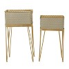 2pc Modern Iron Novelty Planter Stands Gold - Olivia & May: Tall, Indoor/Outdoor, Decorative - image 3 of 4