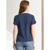 INSPIRE CHIC Women's Polka Dots Print V Neck Short Sleeve Elegant Work Office Tops - 3 of 4