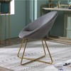 CAVINAS Silky Velvet Accent Chair with Mid-Height Backrest and Gold Finished Base,Upholstered Living Room Chairs,Reading Chairs for Living Room - 4 of 4