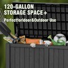 Sersper 120 Gal Outdoor Resin Deck Box and Bench, Multipurpose Storage Container for Patio and Garden - 3 of 4