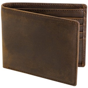 Top Grain Leather Wallet for Men | RFID Blocking | Extra Capacity Bifold Wallet with 2 ID Windows - 1 of 4