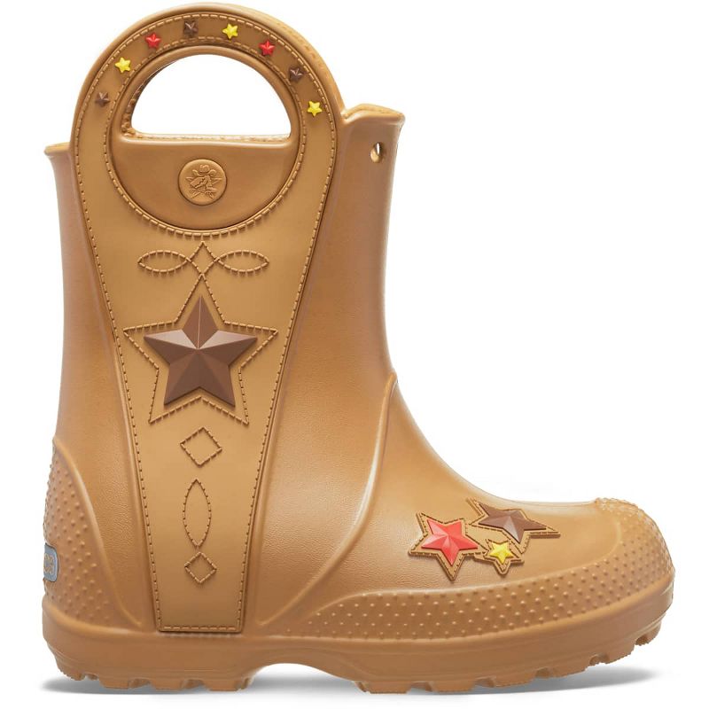 Crocs Kids Handle It Western Rain Boots, Umber, C11