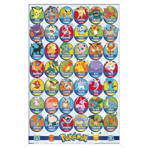 Trends International Pokémon: All-Time Favorites - Grid Framed Wall Poster Prints - 1 of 4