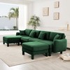 Boucle Fabric U-Shaped 4-Seater Sectional Sofa with Shell-Shaped Armrests, 2 Movable Ottomans, and Cylindrical Wrapped Legs - 2 of 4