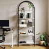 5 Tier Bookcase and Bookshelf, Free Standing Metal Frame Arched Racks, Modern Storage Rack Shelf  for Bedroom Living Room Home Office - 4 of 4
