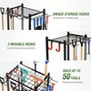 Garden Organizer Rack 50 Tools Heavy - Duty Steel Garage Storage Shed Patio Outdoor Black with 11 Hooks Broom Holder - 4 of 4