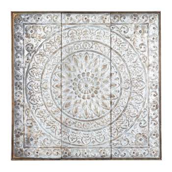 Rustic Metal Scroll Wall Decor with Embossed Details - Olivia & May