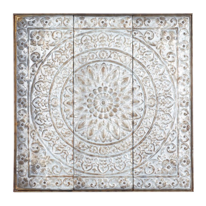 Rustic Metal Scroll Wall Decor with Embossed Details - Olivia & May, 1 of 15