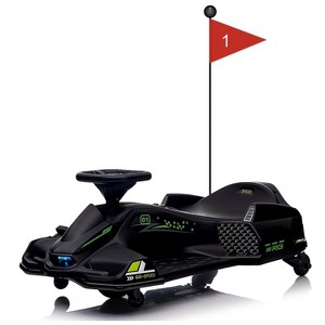 12V Kids Drift Car, Electric Go-Kart w/45W Motor, 5 MPH Variable Speed, Music, LED Lights, USB, Safety Alarm - 1 of 4