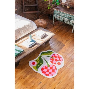 Lany Space Jessica Miller Irregular Pink and Red Checkered Cherry Rug - 1 of 4