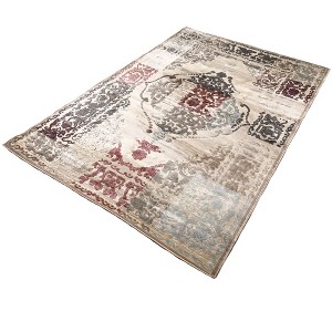 Home Mart Goods Vintage Contemporary Beige Silky Glam Area Rug - 5' x 7' Feet - 1 of 4