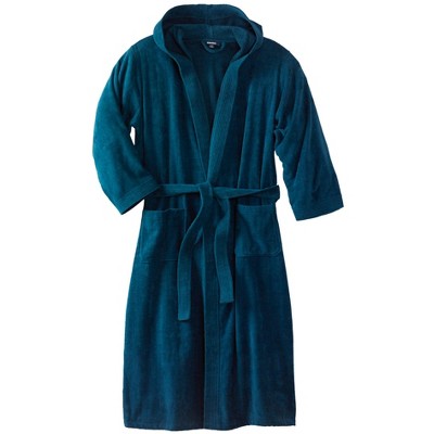 KingSize Men's Big & Tall Tall Terry Velour Hooded Maxi Robe