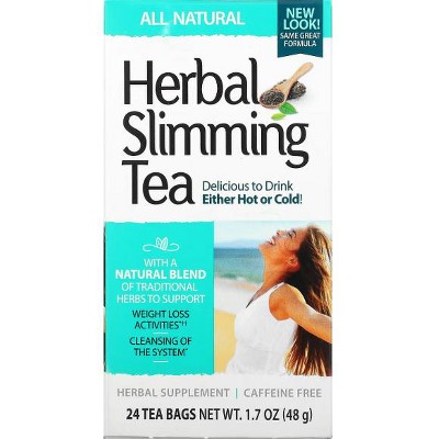 21st Century, Herbal Slimming Tea, All Natural, Caffeine Free, 24 Tea Bags, 1.7 oz (48 g)