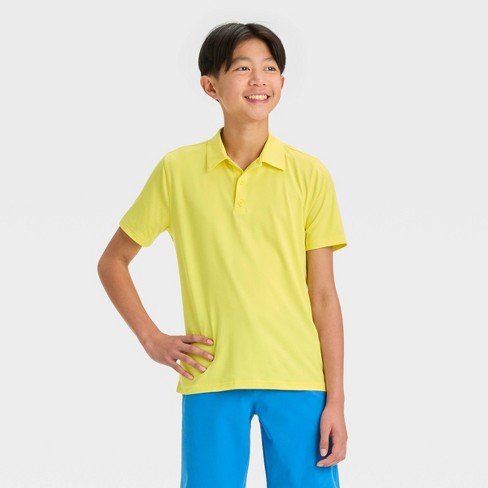 Boys Golf Polo Shirt All In Motion Yellow XXL