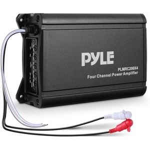 Pyle 4-Channel Waterproof Marine Audio Amplifier - 600 Watts MAX, Weather-Resistant, Compact, Aluminum Heat Sink - 1 of 4