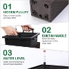 22.5” Tall Rattan Planter Set of 2 with Water Level Monitor, Wheels, and Trays for Indoor/Outdoor Use, Black - 4 of 4