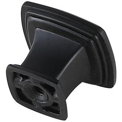 Matte Black Modern Square Brass Drawer Knob Set