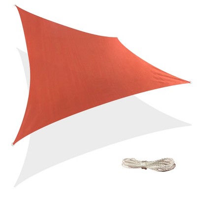 12' x 12' Square Sun Shade Sail - Terracotta Red - Backyard Expressions