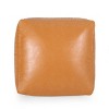 Baddow Contemporary Faux Leather Channel Stitch Rectangular Pouf - Christopher Knight Home - 3 of 4
