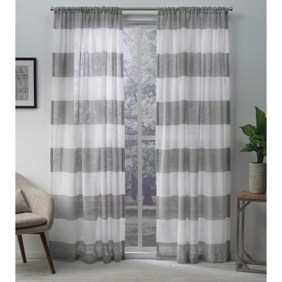 Set of 2 Darma Rod Pocket Light Filtering Window Curtain Panels - Exclusive Home