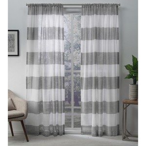 Set of 2 Darma Rod Pocket Light Filtering Window Curtain Panels - Exclusive Home - 1 of 4