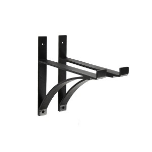 ACHLA Designs 2pc Rockwood Bracket Black 1.25"x12.5" - 1 of 4