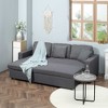 HOMCOM Sectional Sleeper Sofa, Linen Fabric L Shaped Couch with Pull out Bed, Reversible Storage Chaise for Living Room, Apartment, 3-seat - 2 of 4