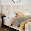 Twin Size Bed Frame with Headboard Adjustable, Linen Upholstered Twin Platform Bed with Headboard - 3 of 4