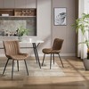 Chair, Office Chair, 2 Set leather Upholstered Dining Chair, with Backrest and Metal Legs, Dining Room, Bedroom, Office, Meeting Room - 3 of 4
