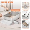 VEVOR Cat Litter Box, 8 inches Deep, XL Extra Large Stainless Steel Cat Litter Box with Scoop, Wide Filtering Foot Board & High Sides - 4 of 4