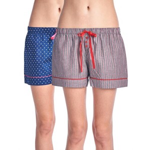 Casual Nights Women's 2 Pack Cotton Woven Lounge Boxer Shorts - 1 of 3