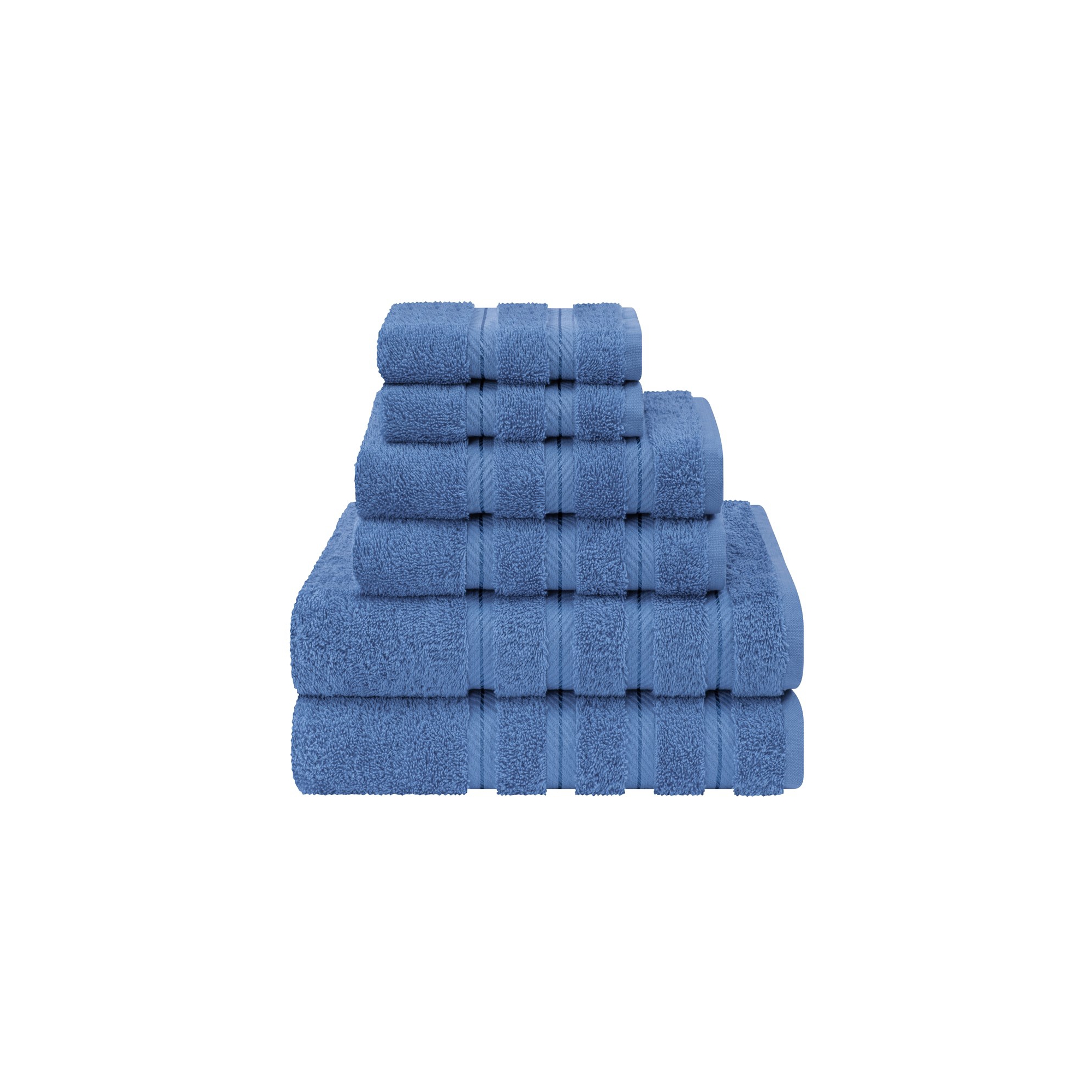 American Soft Linen 6 Piece Towel Set, 100% Cotton Bath Towels for Bathroom, Electric Blue