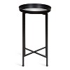 Kate and Laurel Celia Round Metal Tea Table, 14x14x25.75, Black and Mirror - 3 of 4
