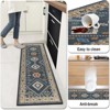 SEVOBAL Boho Kitchen Rugs 4pcs Floral Indoor Floor Mat Carpet Farmhouse Kitchen Rugs and Mats Non Skid Washable Runner Rug, Blue, 20"*60"*0.5" - 2 of 4