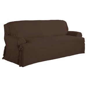Chocolate Relaxed Fit Duck Furniture Sofa Slipcover - Serta, Brown