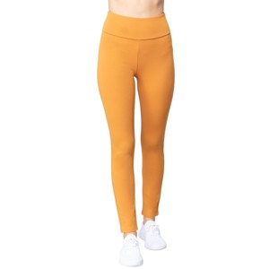 Slickblue Women's Waist Band Ponte Pants, Stretch Fit Trousers, Long Length, Casual Style, Deep Mustard, Size S-L - 1 of 4