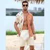 Men's Hawaiian Shirt 2 Pieces Sets Floral Printed Short Sleeve Button Down Shirts and Shorts Summer Beach Outfits - 4 of 4