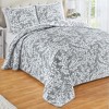 Collections Etc Jacquard Textured Leaf Design Reversible Bedspread - 2 of 3