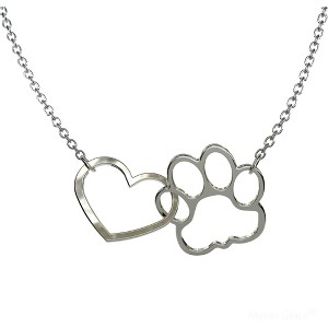 Maya's Grace Paw Print Heart Necklace for Dog and Cat Lovers - 1 of 4