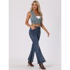 Allegra K Women's Vintage Button-Up Sleeveless Cropped Jean Waistcoat Vest - 3 of 4