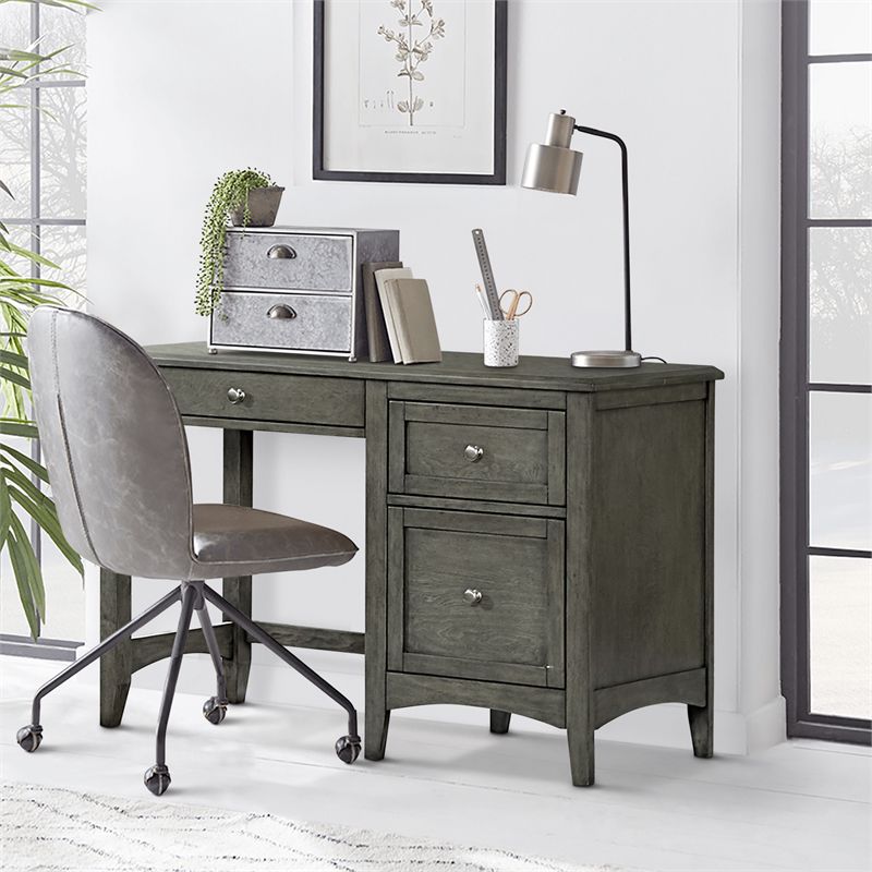 Lexicon Garcia Wood Writing Desk in Gray, 2 of 5